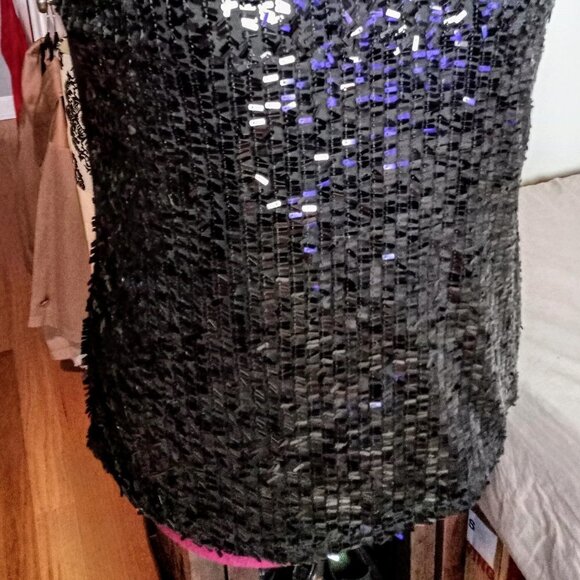Verve Black Sequin Knit Tank Top - Picture 2 of 6